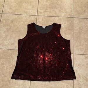 August Max Vintage OG Sparkling Red Black Tank Top Shirt